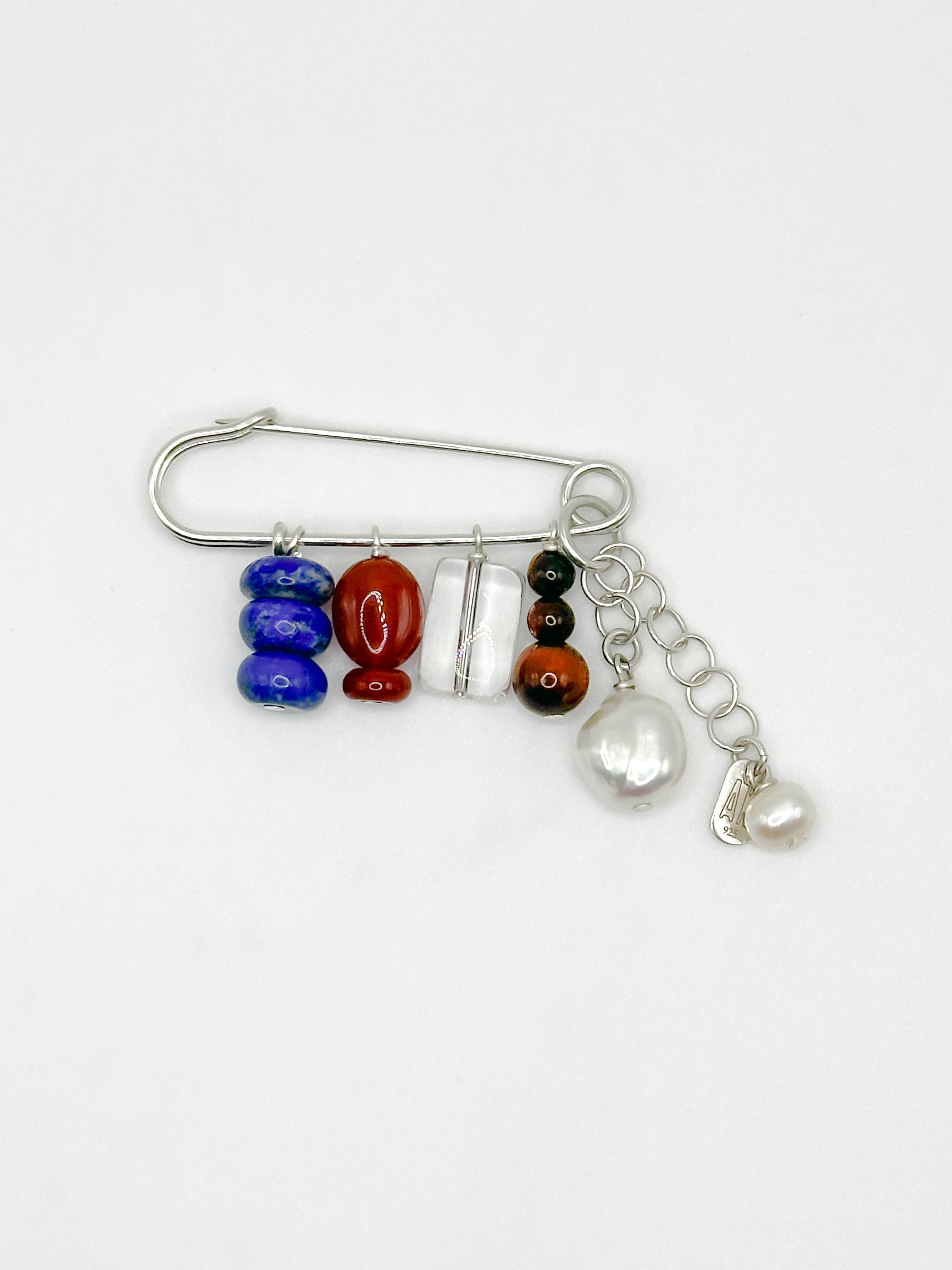 Beaded Pearl Charm Pin
