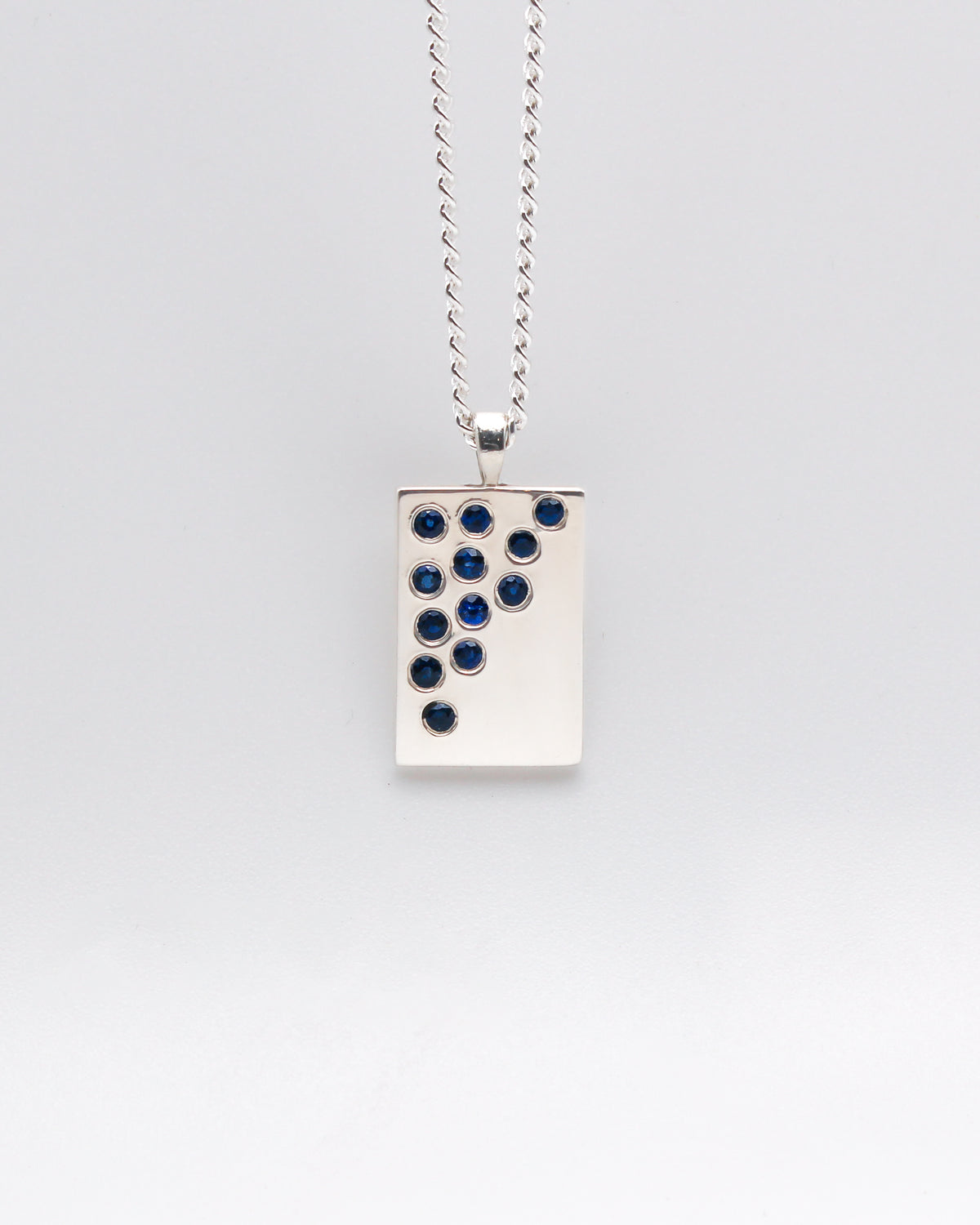 Sapphire Scatter Pendant Silver