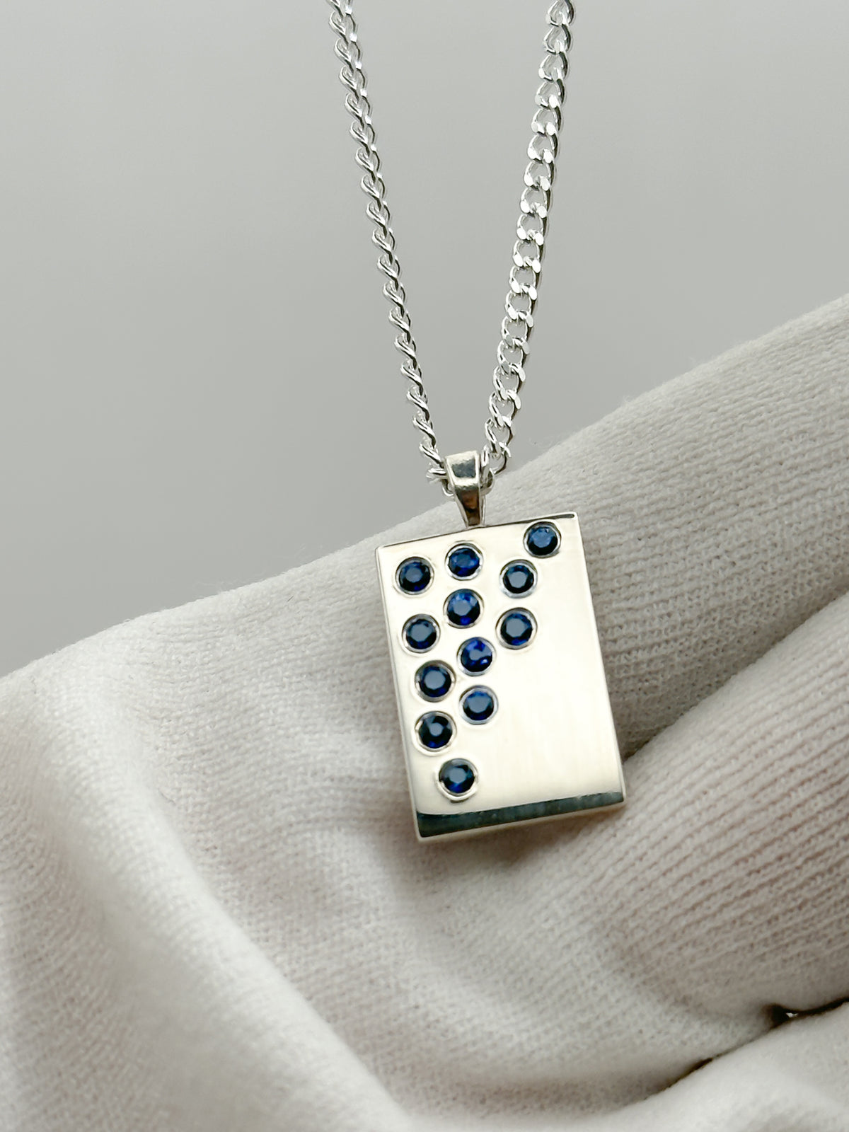 Sapphire Scatter Pendant Silver