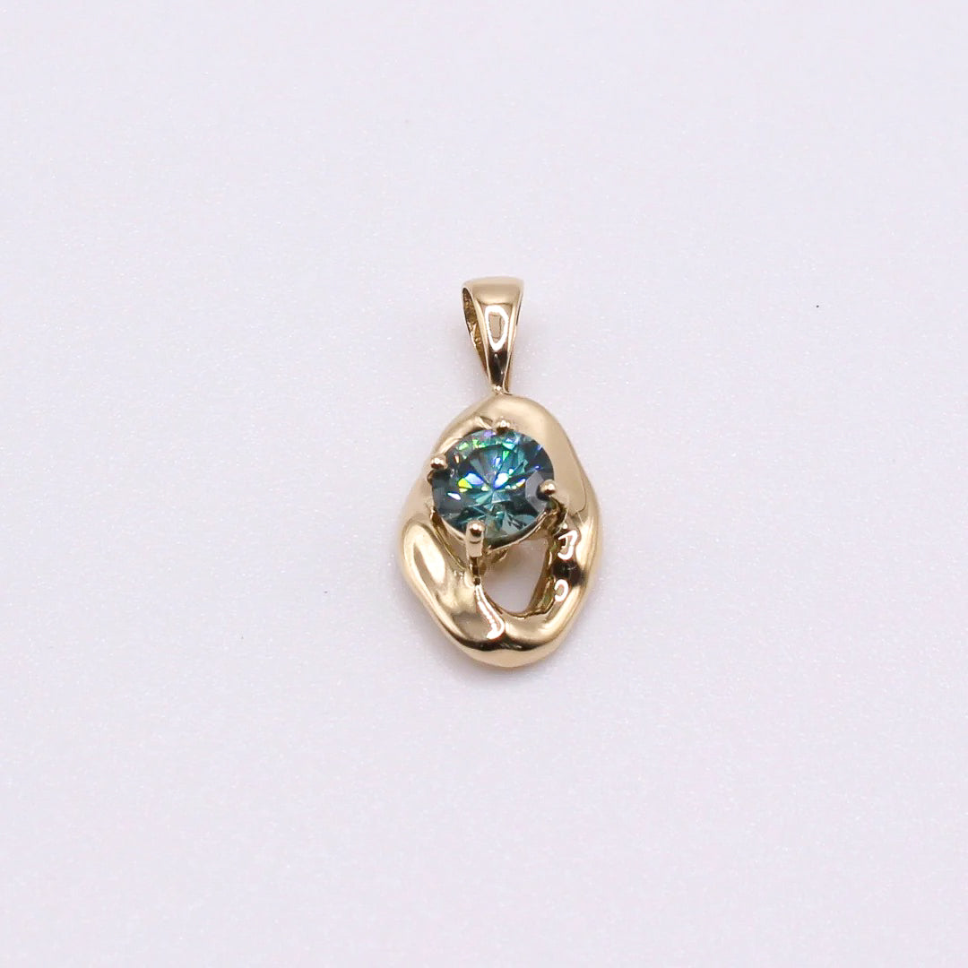 Blue Zircon Large Nadia Pendant